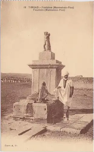 Postcard Timgad Brunnen (Manneken Piss) 1922