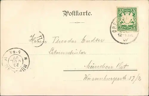 Ansichtskarte Oberammergau Kreuzigungsgruppe 1907