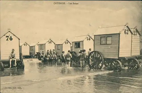 Postkaart Ostende Oostende Les Bains - Wagen 1911