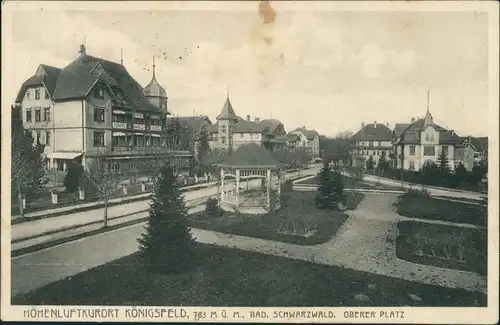 Ansichtskarte Königsfeld im Schwarzwald Oberer Platz 1928