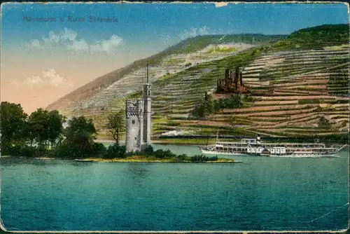 Ansichtskarte Bingen am Rhein Binger Mäuseturm 1914
