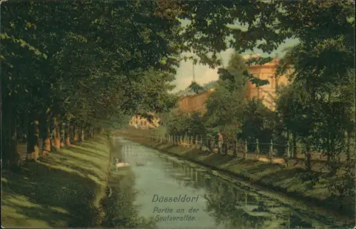 Ansichtskarte Düsseldorf Partie an der Seuffzerallee 1906