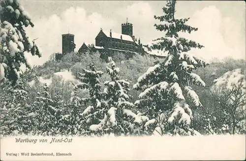 Ansichtskarte Eisenach Wartburg im Winter 1911