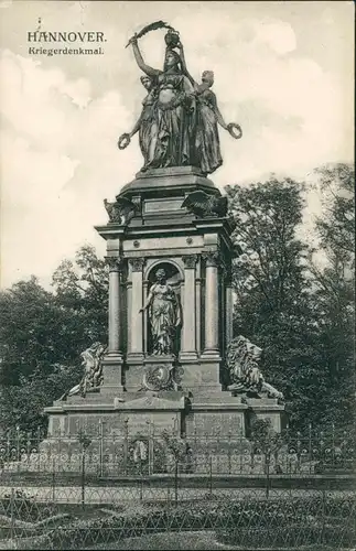 Ansichtskarte Hannover Kriegerdenkmal - Hohenzollernstraße 1909