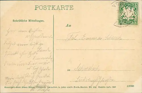 Ansichtskarte Gsteinach-Schwarzenbruck Kahnpartie im Schwarzachtal 1908