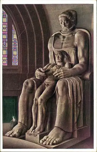 Ansichtskarte Leipzig Die Glaubensstärke - Völkerschlachtdenkmal 1922