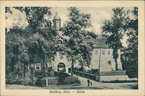 Ansichtskarte Mühlberg/Elbe Miłota Partie am Schloss 1916