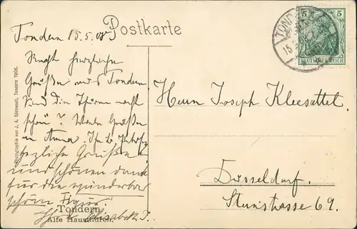 Postcard Tondern Tønder (Tynne / Tuner) 4 Bild: Alte Haustüren 1909