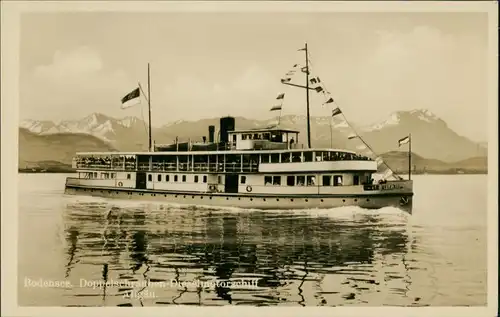 Ansichtskarte Lindau (Bodensee) Dieselmotorschiff Allgäu 1932