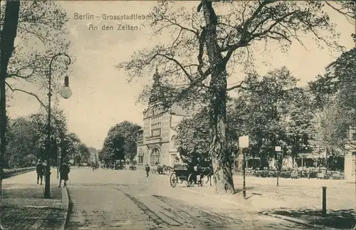 Ansichtskarte Tiergarten-Berlin An den Zelten - Straße 1908