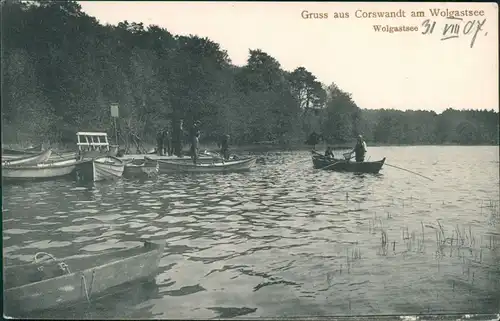 Ansichtskarte Korswandt Anlegesteg Wolgastsee 1907