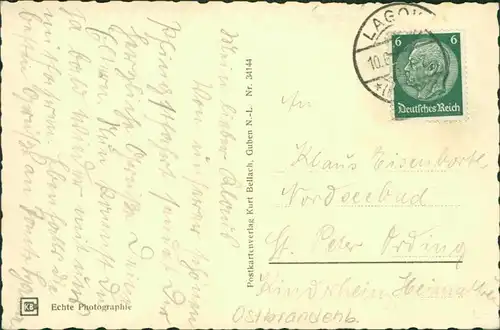 Postcard Lagow Łagów Blick auf den Lagowsee 1939