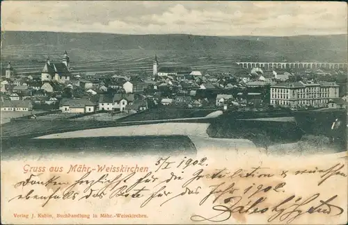 Mährisch Weißkirchen Hranice na Moravě Blick auf die Stadt 1902