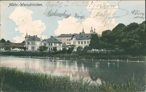 Mährisch Weißkirchen Hranice na Moravě Flusspartie - Stadt 1911