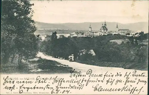 Postcard Mährisch Weißkirchen Hranice na Moravě Weg zur Stadt 1907