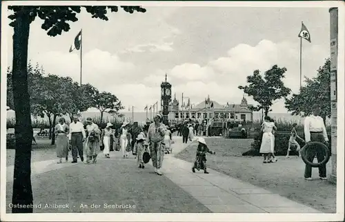 Ansichtskarte Ahlbeck (Usedom) Weg zur Seebrücke 1937