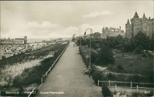 Ansichtskarte Zinnowitz Strandpromenade 1932