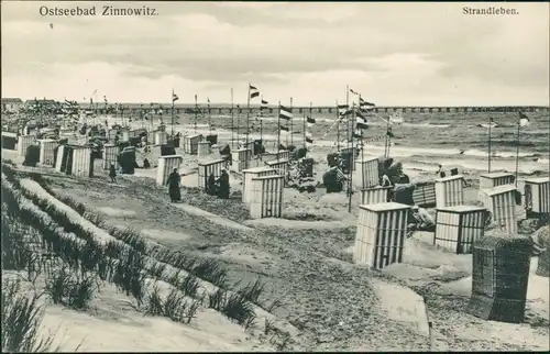 Ansichtskarte Zinnowitz Strandleben 1912