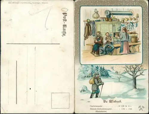 (Anton Günther) Da Ufen Liedkarten Erzgebirge (Anton Günther) Da Ufnbank 1911