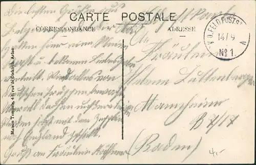 Postkaart Arlon Arlen Hotel du Gouvernment 1914