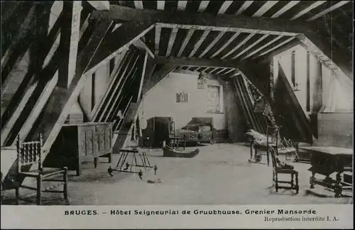 Brügge Brugge | Bruges otel Seigneurial de Gruuthuuse - Mansarde 1911