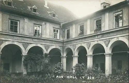 Ansichtskarte Hall in Tirol Solbad Hall Hausfassade - Fotokarte 1909