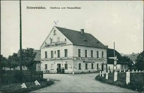 Reimswaldau Rybnica Leśna Gasthaus zum Hornschloss Kr. Sprottau  1915