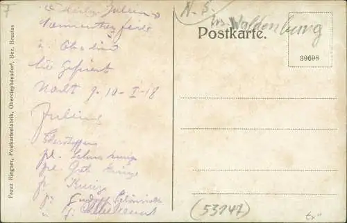 Reimswaldau Rybnica Leśna Gasthaus zum Hornschloss Kr. Sprottau  1915