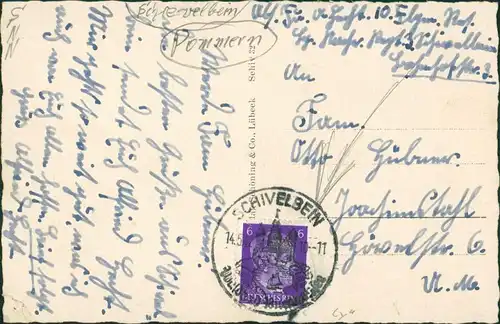 Postcard Schivelbein Świdwin Partie am Platz 1941