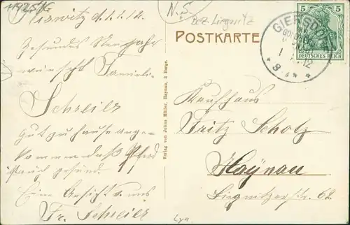 Postcard Peiswitz (b Goldberg) Pyskowice 3 Bild: Seidels Gut 1912