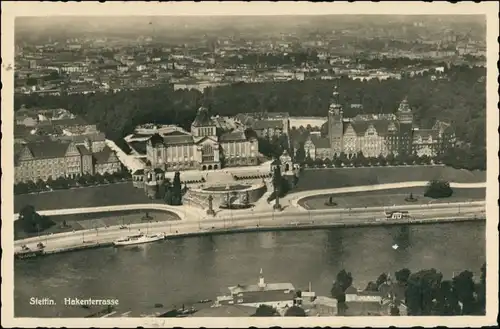 Postcard Stettin Szczecin Luftbild 1934