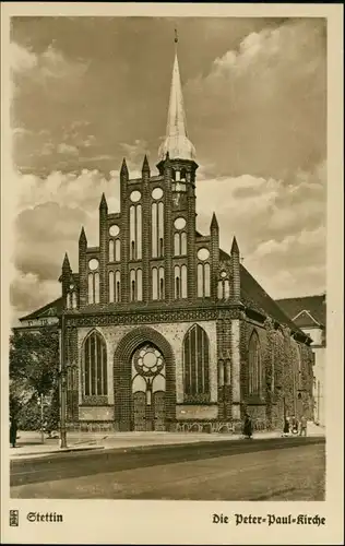Postcard Stettin Szczecin Peter Paul Kirche 1935