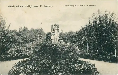 Postcard Górno Kr. Neisse - Schutzengel im Garten 1918