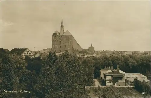 Postcard Kolberg Kołobrzeg Blick auf die Stadt 1928