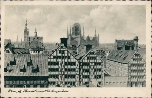 Postcard Danzig Gdańsk/Gduńsk Blick auf die Stadt 1932