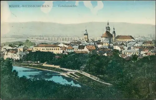 Mährisch Weißkirchen Hranice na Moravě Blick auf die Stadt 1910