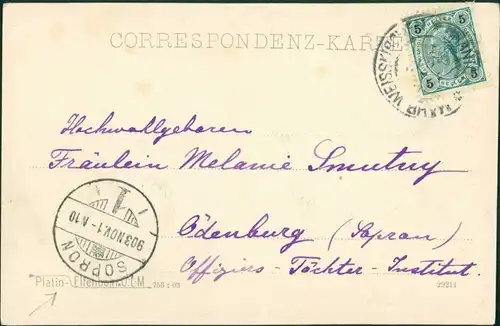 Postcard Mährisch Weißkirchen Hranice na Moravě Flusspartie 1901