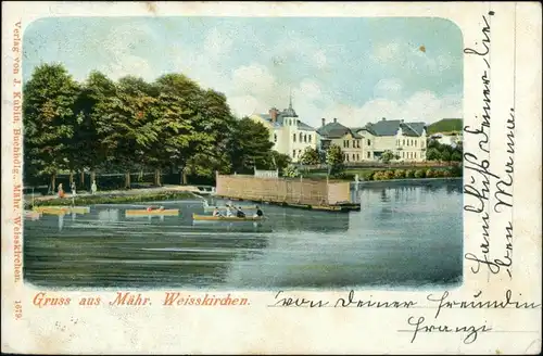 Mährisch Weißkirchen Hranice na Moravě Flusspartie - Stadt 1905