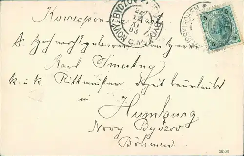 Postcard Mährisch Weißkirchen Hranice na Moravě Stadtpartie 1903