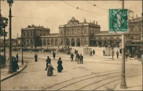 Foto Reims Reims Partie am Bahnhof 1911 Privatfoto