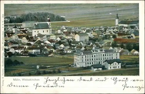 Mährisch Weißkirchen Hranice na Moravě Blick auf die Stadt 1905