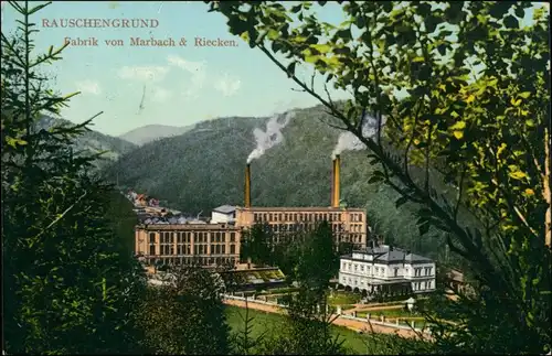 Rauschengrund-Oberleutensdorf Šumná Litvínov Fabrik Marbach und Riecken 1914