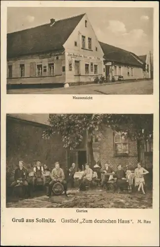 Ansichtskarte Sollnitz-Dessau-Roßlau Gasthof zum deutschen Haus 2 Bild 1925