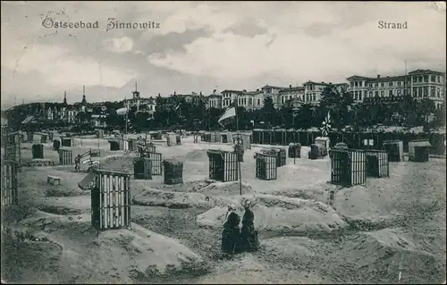 Ansichtskarte Zinnowitz Strand und Promenade 1911