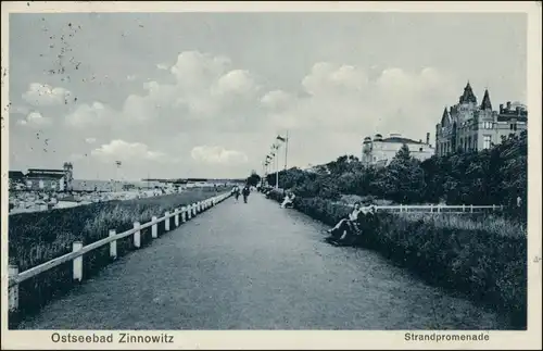 Ansichtskarte Zinnowitz Strandpromenade 1929