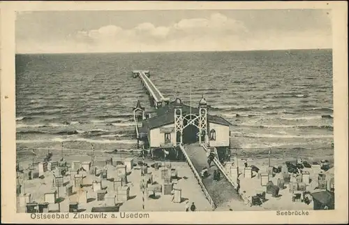 Ansichtskarte Zinnowitz Seebrücke 1924