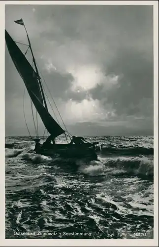 Ansichtskarte Zinnowitz Segelboot 1934