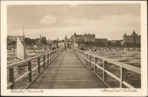 Ansichtskarte Zinnowitz Promenade, Strand - Seebrücke ca1915 