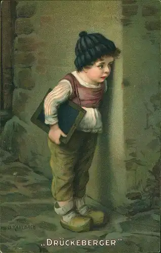 Ansichtskarte  Kinder Künstlerkarten Drückeberger H. Kaulbach 1911