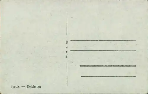 Ansichtskarte Berlin Der Reichstag Mondschein col Schattenschnitt 1922